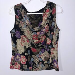 Vintage MSK Y2K Cowl Neck Tapestry Like Material